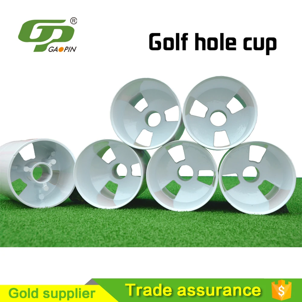 

Practice Golf Hole Pole Cup Flag Stick Putting Green 2Pcs White Plastic Yard Training Aids with for Golfer