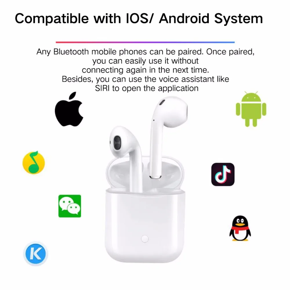 LK-TE8 air pod Smart touch no button TWS Headphones Bluetooth v5.0 Headset Wireless Earphone 10