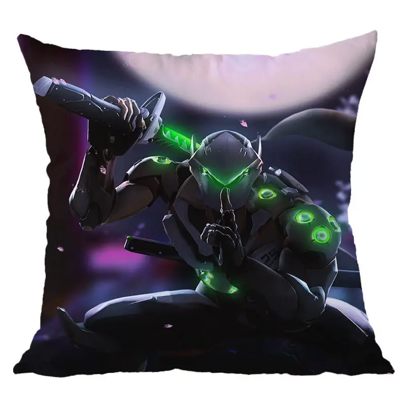 Amellor 45*45 см Overwatch Подушка OW dva Mei Reaper Genji Подушка двухсторонняя Solf Чехол Для подушечки в машину Наволочка на подушку - Цвет: 6