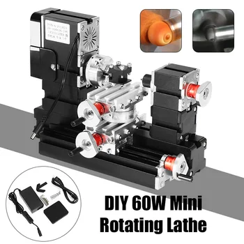 

60W 12000rpm Mini Metal Rotating Lathe DIY Woodwork Wood Lathe Model Making Tool Milling Machine Kit