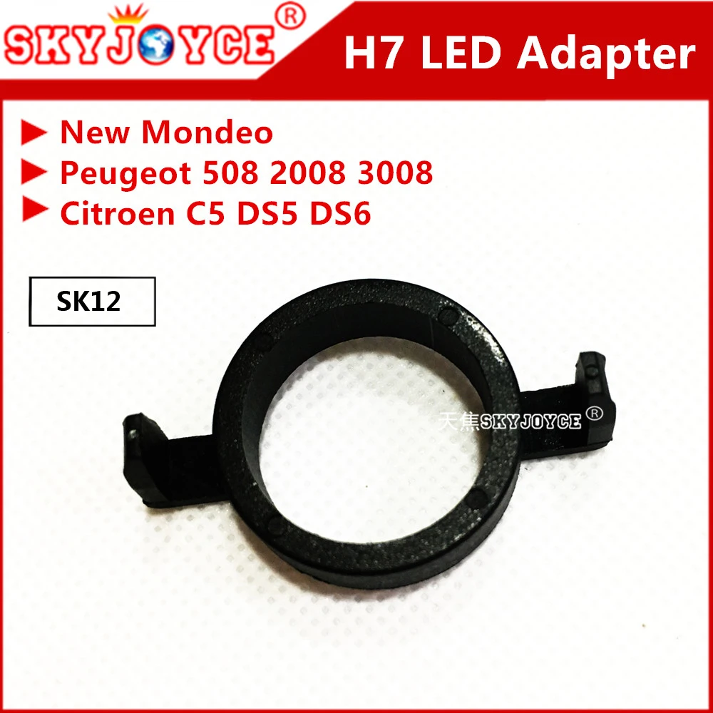 2PCS white H1 H7 led headlight bulbs led lamp holder adapter socket connector S2 C6 led motorcycle car H7 headlight accessories