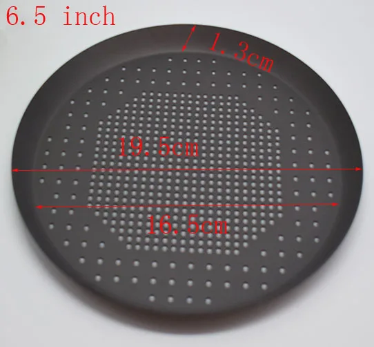 Антипригарное отверстие для пиццы, противень для выпечки, тарелка, посуда, держатель для выпечки, кухонные принадлежности, аксессуары для пиццы, экранная сковорода, металлическая сетка - Цвет: Black 6.5inch