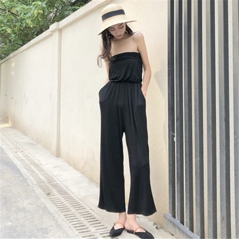 

Lychee Girls High Waist Boot Cut Ankle-Length Jumpsuits Summer Spring Women Sexy Club Playsuits Loose Casual Female Jumpsuits