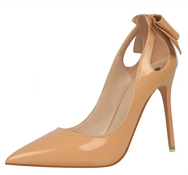 Size 4 8 Autumn Sexy Nude font b Women b font Shoes 6 Color Bowties High