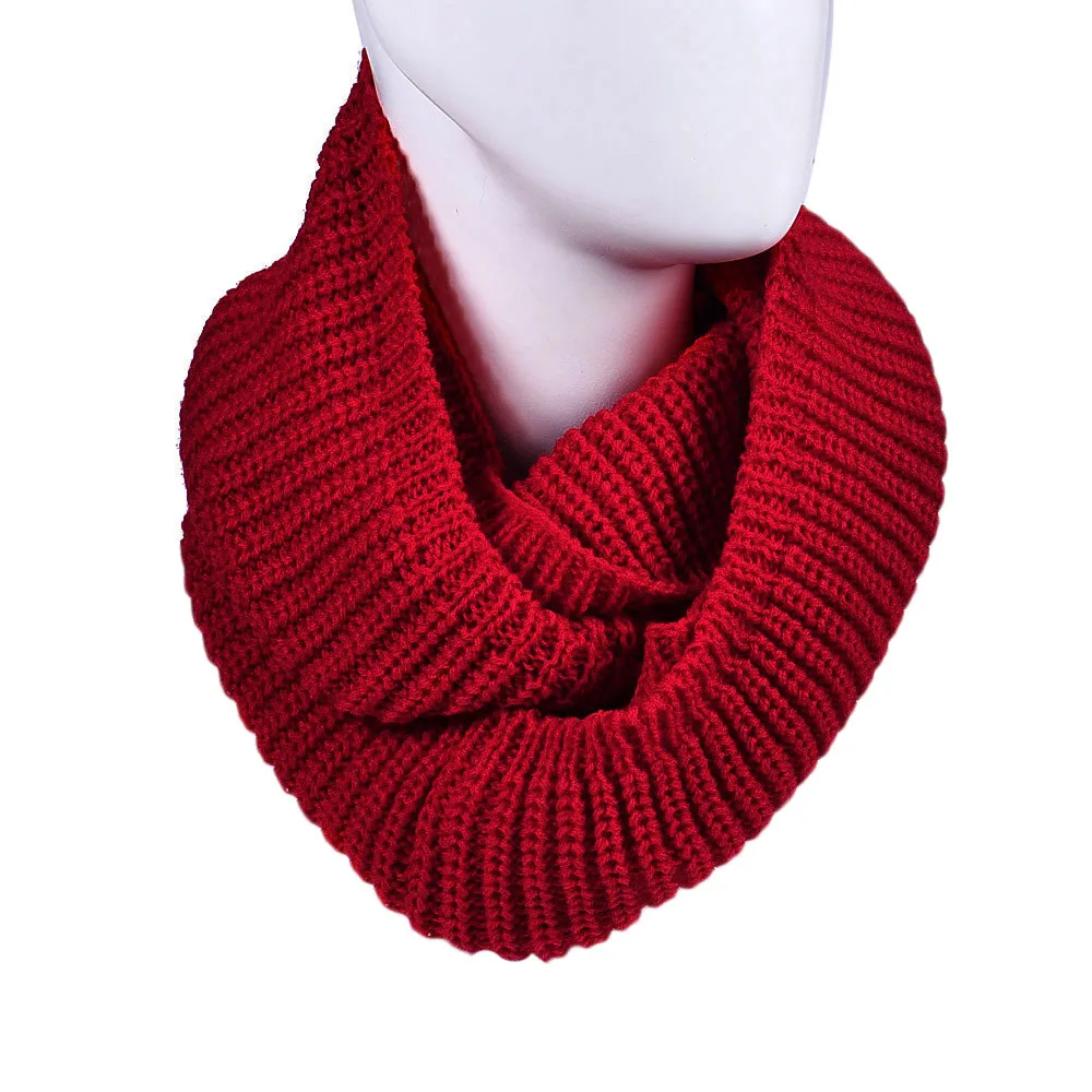 

Women Scarfs Winter Warm Infinity 2 Circle Cable Knit Cowl Neck Long Scarf Shawl female muffler Snood Female Scarf On Neck A20