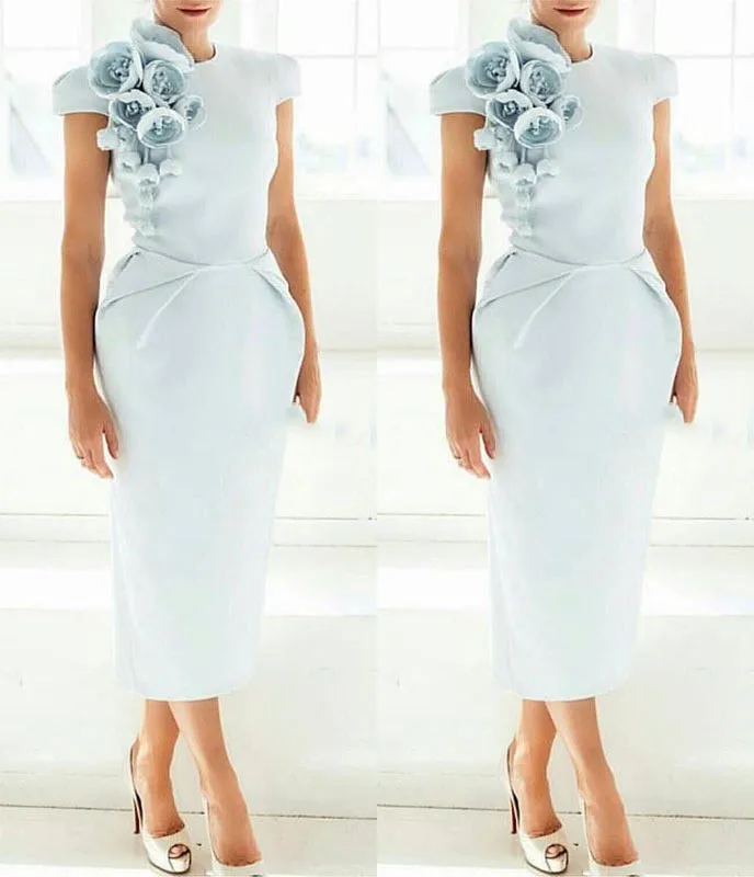 Cap-Sleeves-Tea-Length-Light-Blue-Women-Dress-with-Flowers-Short-Sleeves-Formal-Occasion-Dress (1)