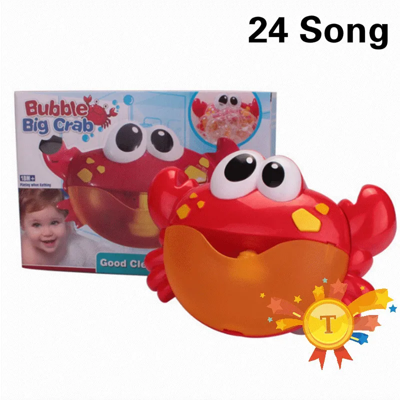 32 Песни ванны младенца с мыльными пузырями крабы для Детей Забавные Bath музыка Bubble Maker для ванной, бассейна плавательный машина для производства мыла детская Ванная комната - Цвет: 24song with box