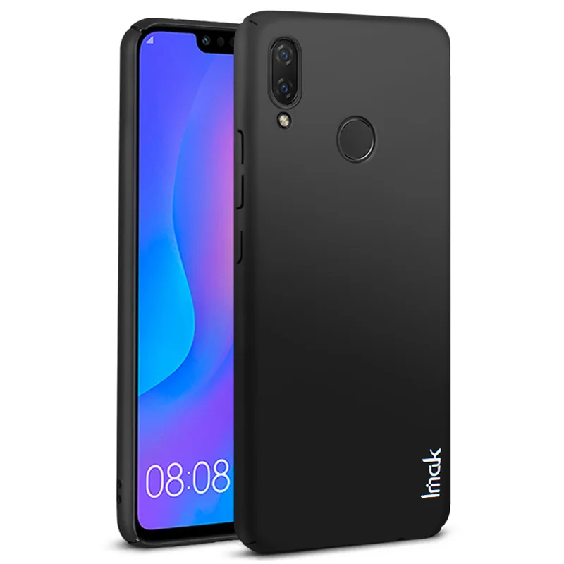 6," huawei P Smart+ чехол Funda huawei P Smart Plus чехол IMAK Jazz PC тонкая задняя крышка для Haiwei P Smart Plus чехол Coque - Цвет: Black case