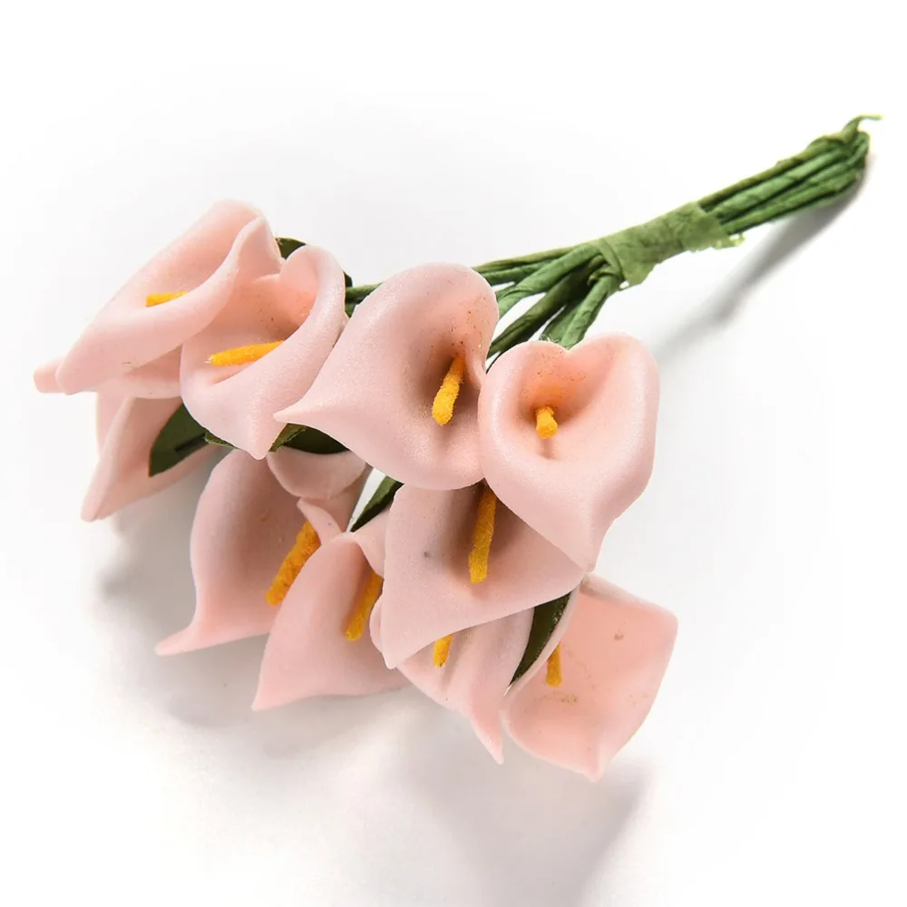 

12pcs/set head Multicolor handmade pe foam Calla Lily flower Bouquet/ Scrapbooking artificial lily flowers