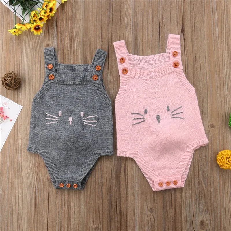 

Autumn New Cute Newborn Baby Girl Boy Knitted Sleeveless Bodysuit Leotard Body Tops Unisex Baby Clothing Bodysuits