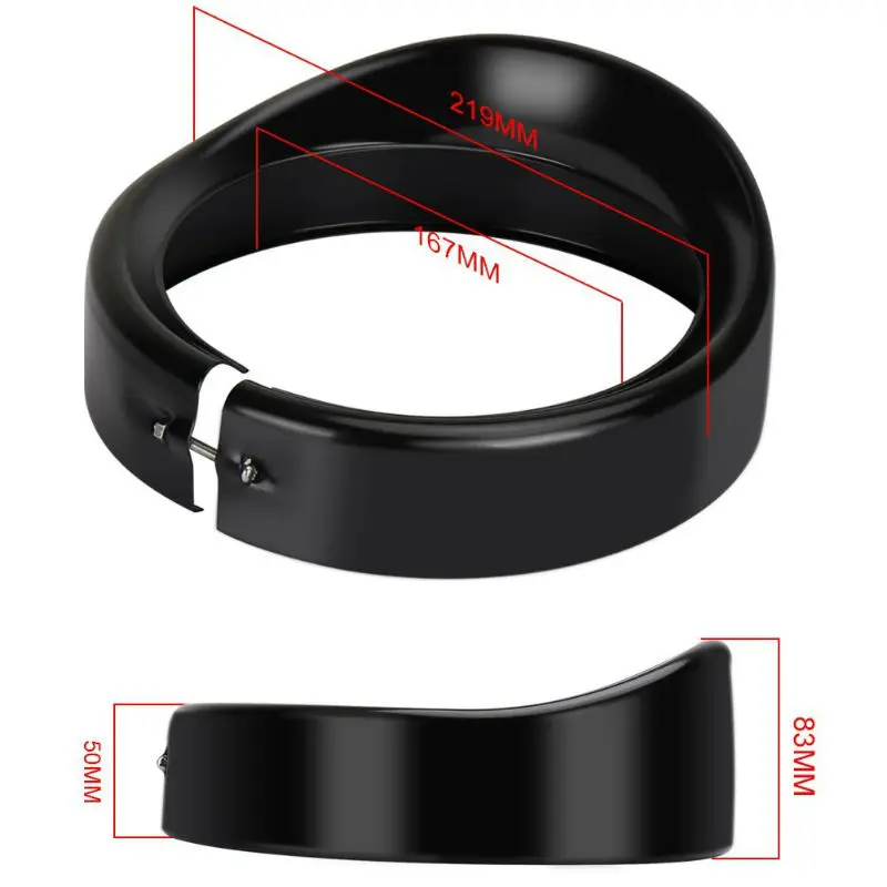 7inch black visor type motorcycle trim ring3800