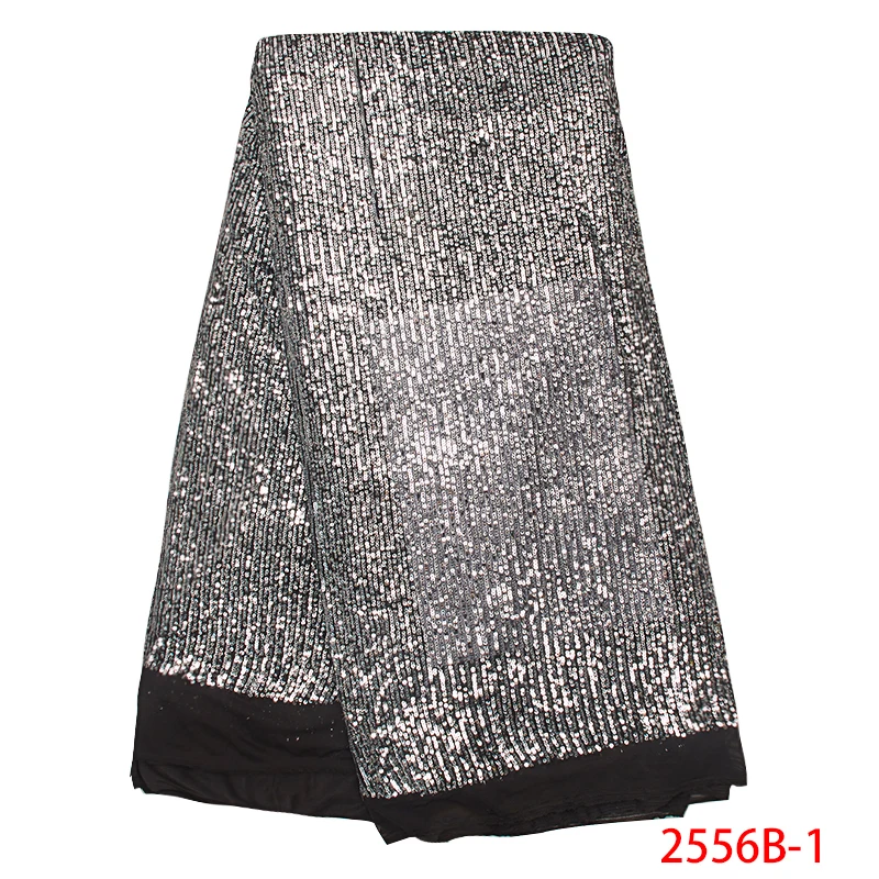 Африканская кружевная ткань с блестками Горячая блесток ткань высокого качества тюль сетка кружева ткани для платьев KS2556B-1
