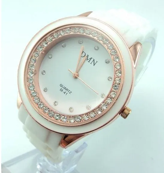 

High Quality Silicone Watch Women Ladies Fashion Crystal Dress Quartz Wristwatch Relojes Mujer M-046