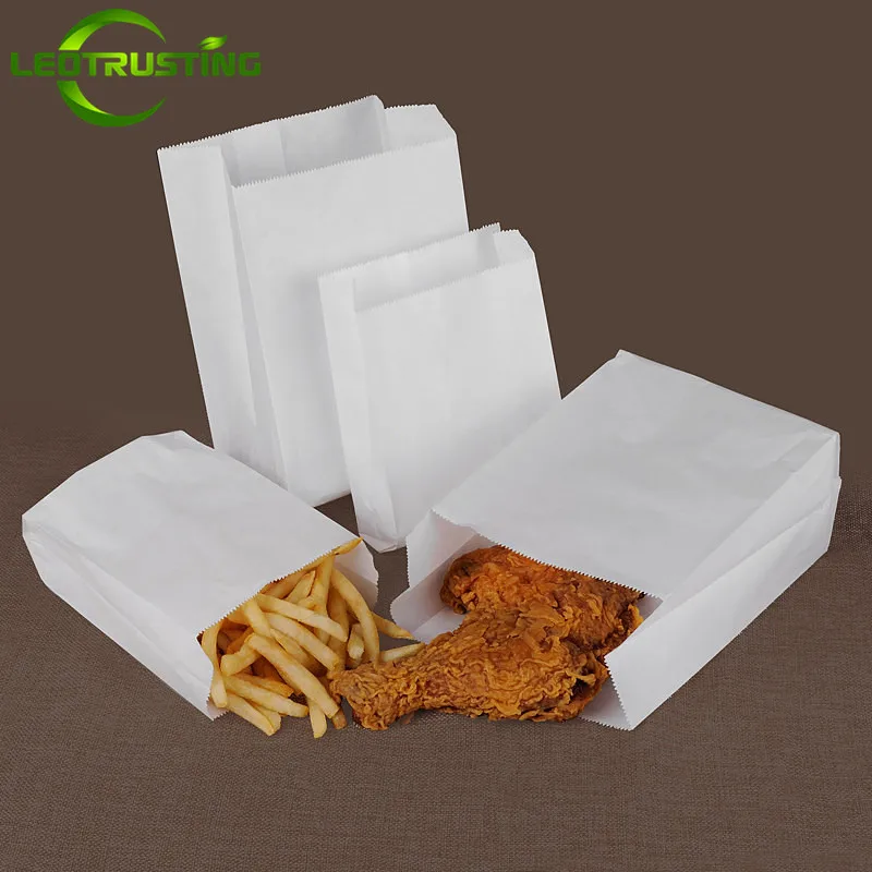 100 piezas 50gsm a prueba de aceite blanco/papel Kraft comida para