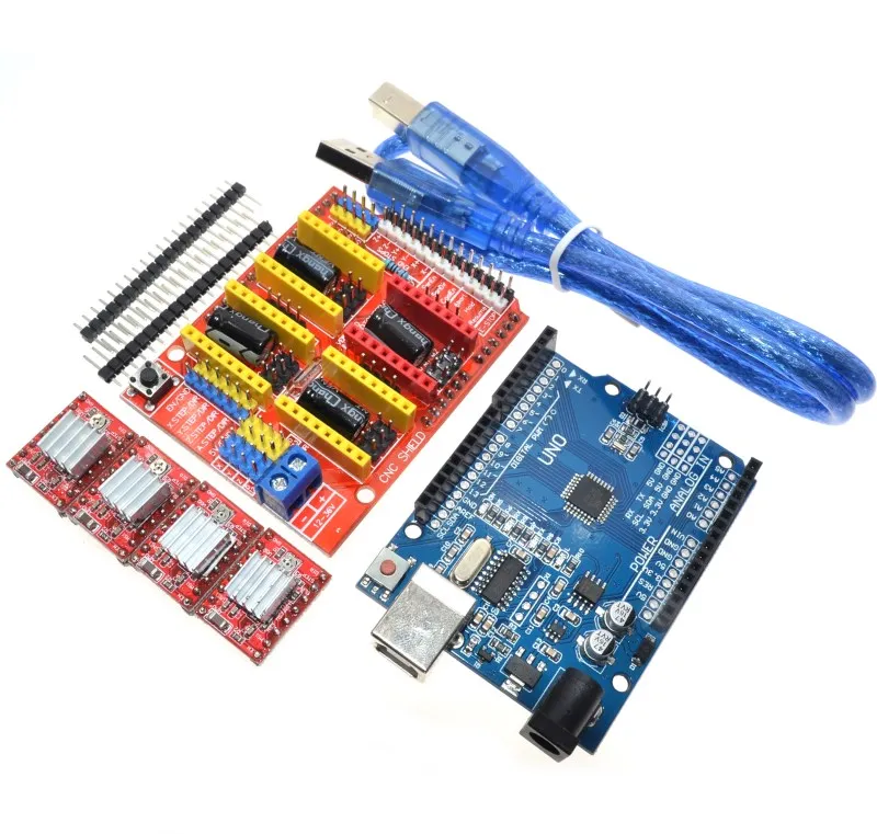 

Cnc shield v3 engraving machine 3D Printer+ 4pcs A4988 driver expansion board for Arduino + UNO R3 with USB cable