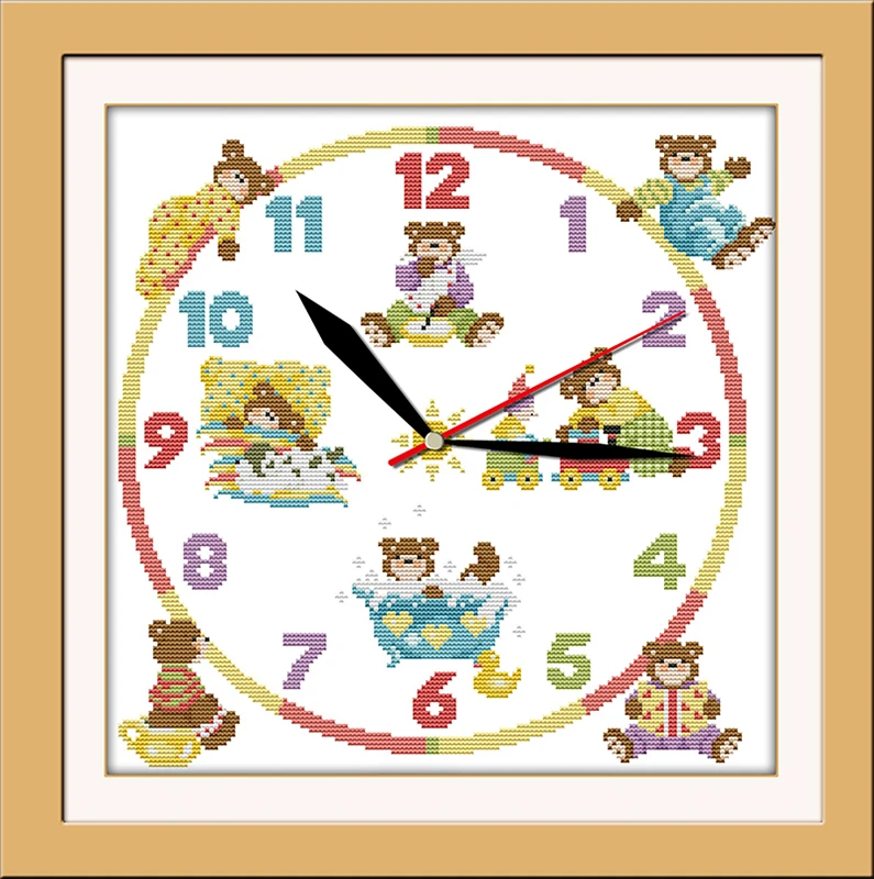 

Winnie the Pooh cross stitch kit 14ct 11ct count print canvas wall clock stitching embroidery DIY handmade needlework