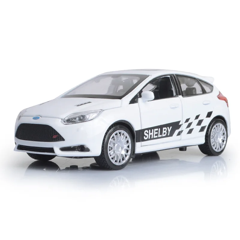 Новинка 1:32 Ford Focus литая под давлением модель автомобиля игрушечный электронный металлический автомобиль со звуком, светильник для детей, игрушки в подарок - Цвет: VB32263W no box