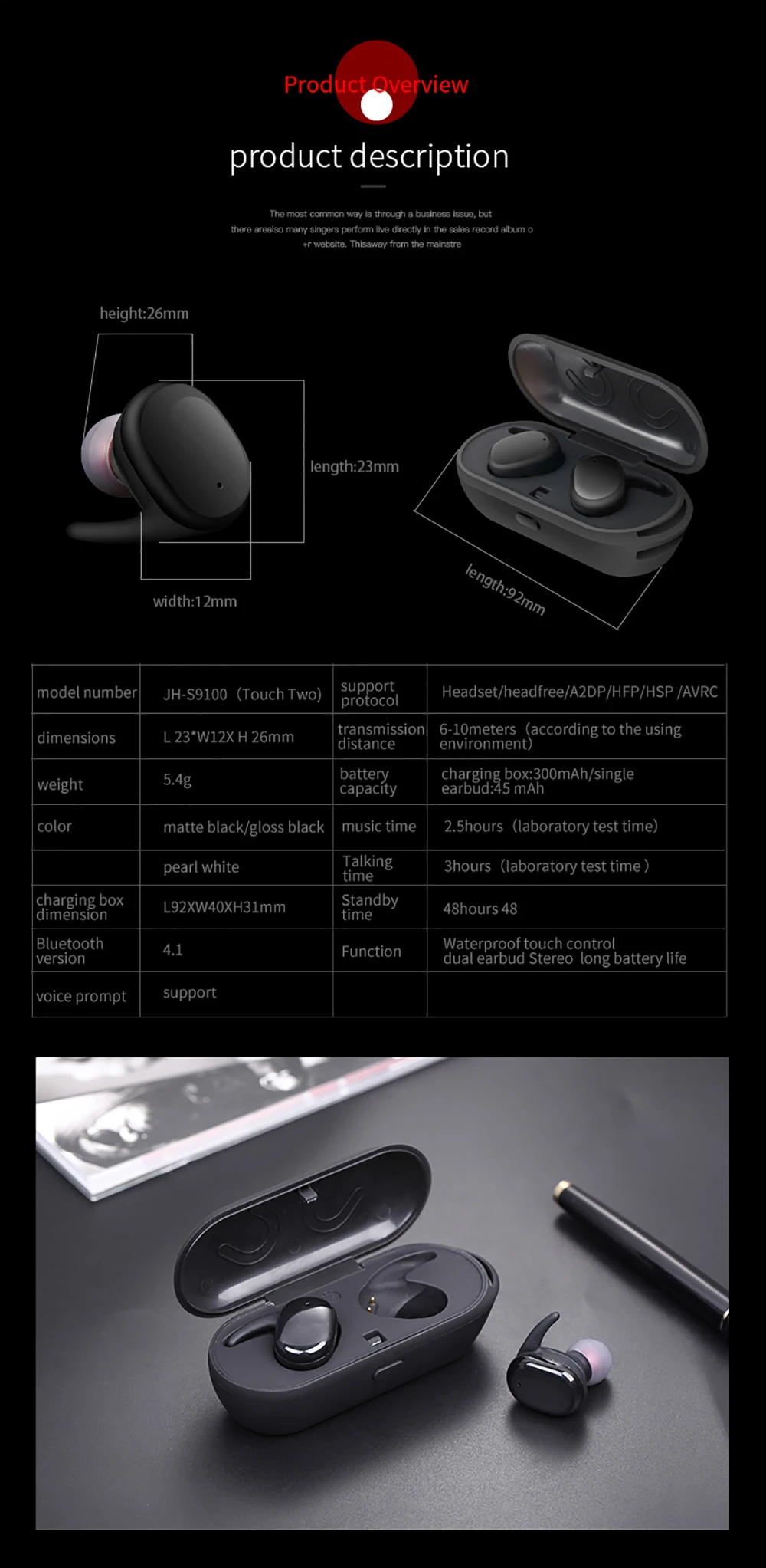 Sago с двойными близнецами Bluetooth наушники IP45 водонепроницаемые беспроводные наушники с зарядной коробкой для samsung Galaxy S9/iPhone X/Xiaomi