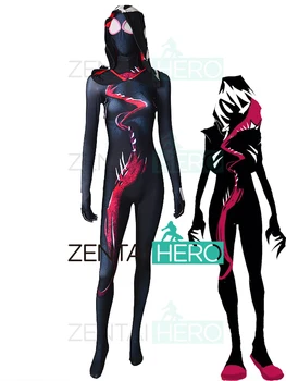 

2019 NEW Venom Gwen Spiderman Cosplay Costume 3D Printing GWENOM Version Spiderman Superhero Costumes Zentai Halloween Costumes