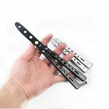 Тренировочный Клинок-бабочка Balisong из черного металла, тренировочный клинок, тупой инструмент Тренировочный Клинок-бабочка Balisong из черного металла, тренировочный клинок, тупой инструмент