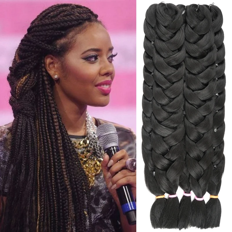 1 Piece Kanekalon Jumbo Braiding Hair Colors 82 165g Black 1 Piece Kanekalon Jumbo Braiding Hair Colors 82 165g Black Burgundy Brown Gray Blonde Synthetic Box Extensions On Aliexpress Alibaba