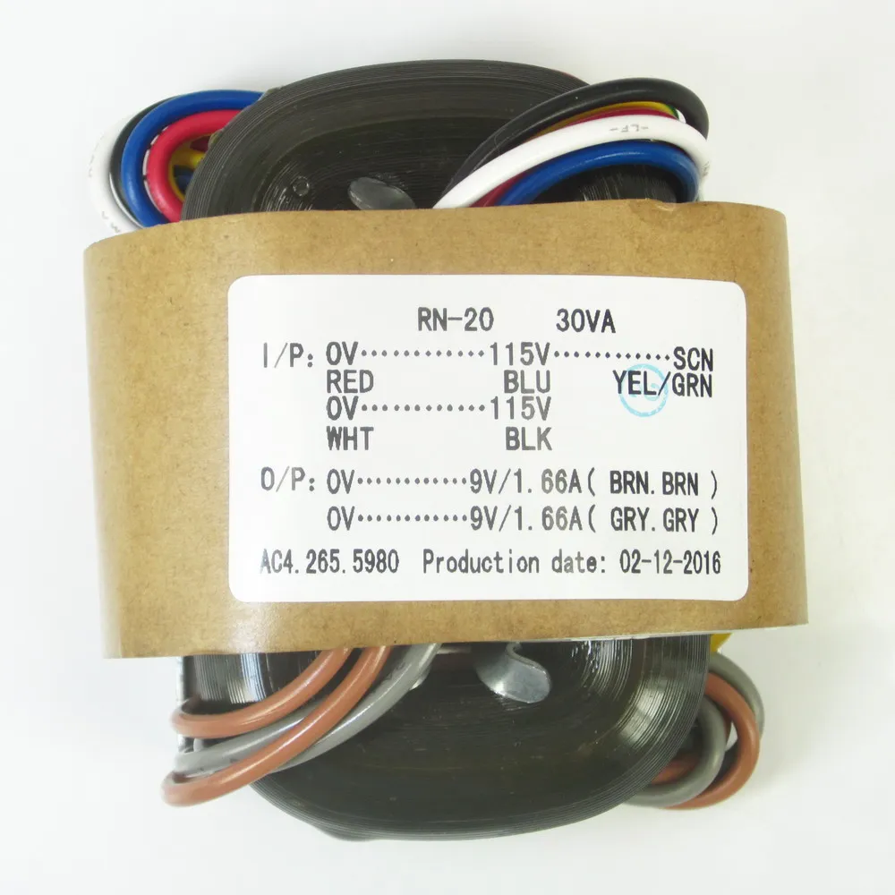 R сердечник трансформатора 0-115 V/0-115 V вход 30VA 9V-0-9V 0.2A+ 9V 0.2A+ 6,3 V 2A+ 240V 0.02A с защитным выходом для усилителя мощности - Цвет: 30VA 9V 1.66A 9V1.6A