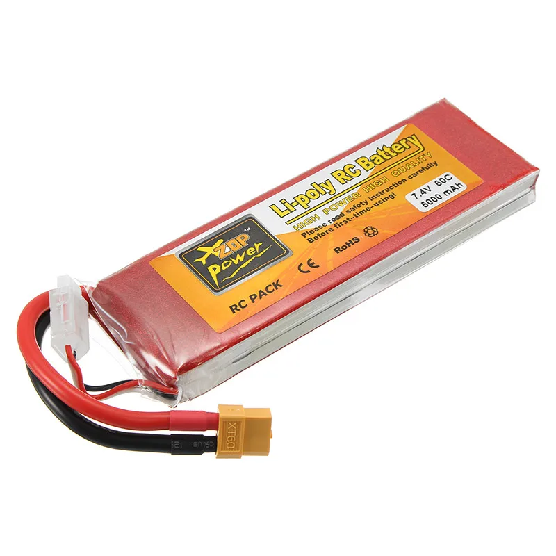 Перезаряжаемый ZOP Power 7 4 в 5000 мАч 60C 2S Lipo аккумулятор XT60 разъем для