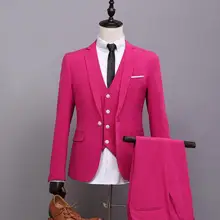 Костюм жениха под заказ костюм жениха смокинги розовые мужские костюмы как свадебный костюм лучший мужской блейзер(куртка+ брюки+ жилет