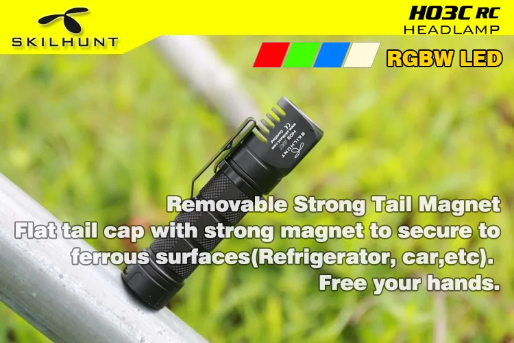 Skilhunt H03C RC CREE XM-L красный/зеленый/синий/белый многоцветный светодиодный налобный фонарь