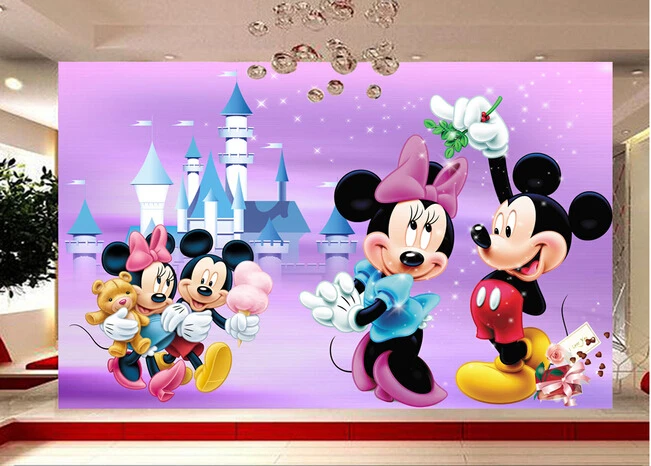 Custom papel DE parede infantil cartoon mice and castle murals for children room TV sitting room wall vinyl papel DE parede 3 d Custom papel DE parede infantil cartoon mice and castle murals for children room TV sitting room wall vinyl papel DE parede 3 d