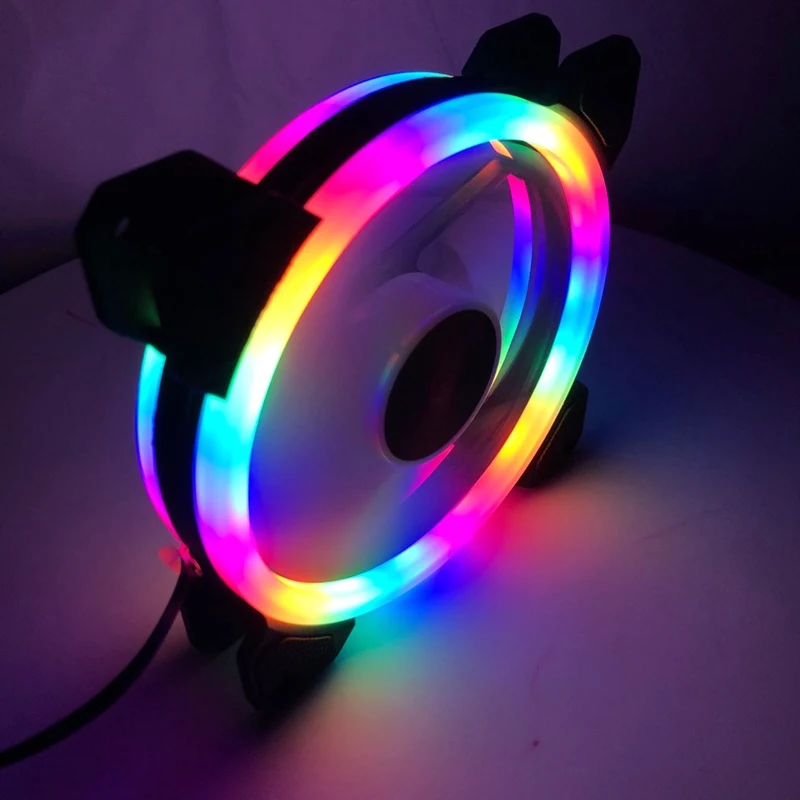 RGB настраиваемый светодиодный вентилятор 120 мм для компьютера с дистанционным