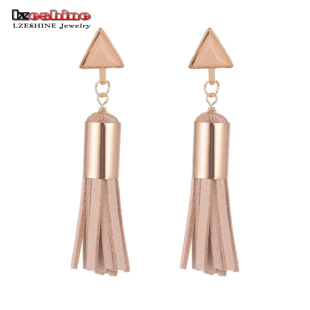 LZESHINE Fashion Bohemian Vintage Earrings Hollow Out Triangle Rhinestone Drop Long Tassel Jewelry For Women | Украшения и