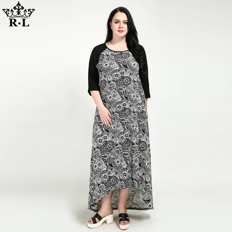 Короткое и длинное платье с богемным принтом XL | Женская одежда