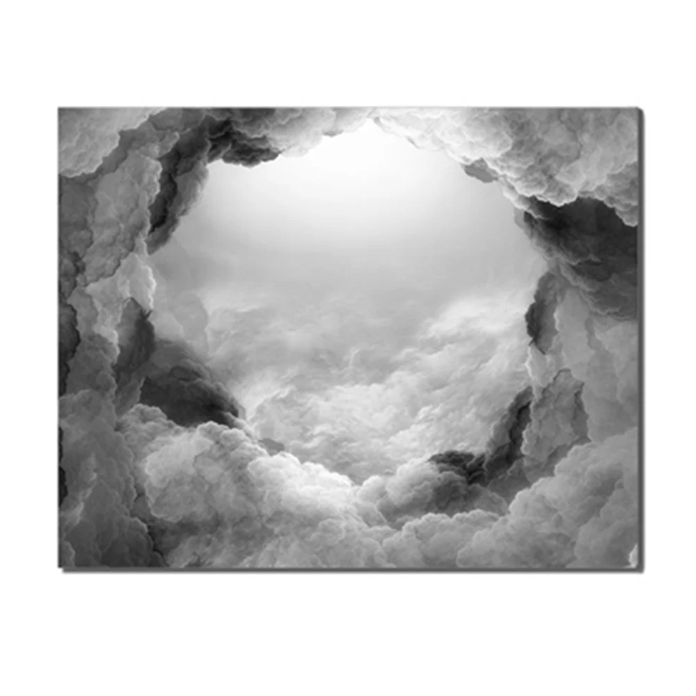 

White And Black Cloud Decorative Canvas Wall Artwork Poster Oil Painting For Home Living Room Kitchen Decoration No Frame