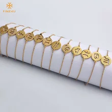 FINE4U B124 монета из нержавеющей стали регулируемые браслеты с шармами 12 Созвездие зодиака Знак браслет Мода летнее ювелирное изделие