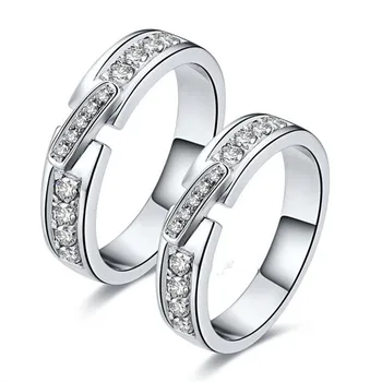 

Romantic Promise Rings Synthetic Diamonds Rings for Lover Engagement Couple Ring 925 Sterling Silver Jewelry