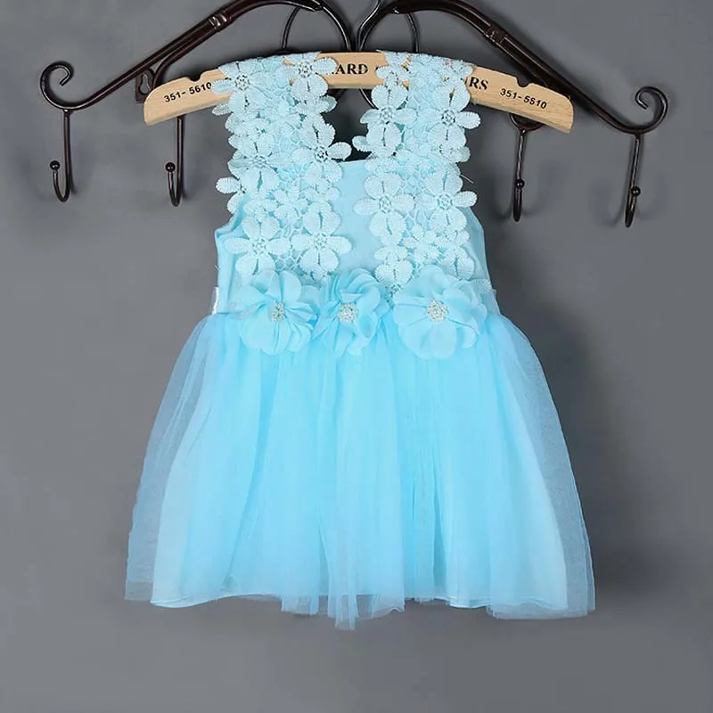 Летнее розовое платье для девочек милое детское платье маленькой принцессы для свадебной вечеринки для девочек 2, 3, 4, 5, 6 лет - Цвет: Blue 1
