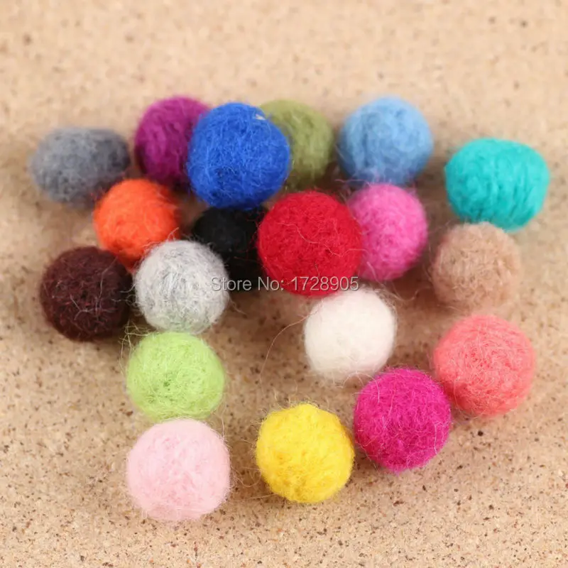 

100% Wool Felt Balls Mini Order 20pcs 15mm White Red Pink Blue Brown Yellow Wool Felt Pom Poms White Off Felt Balls Ivory Balls