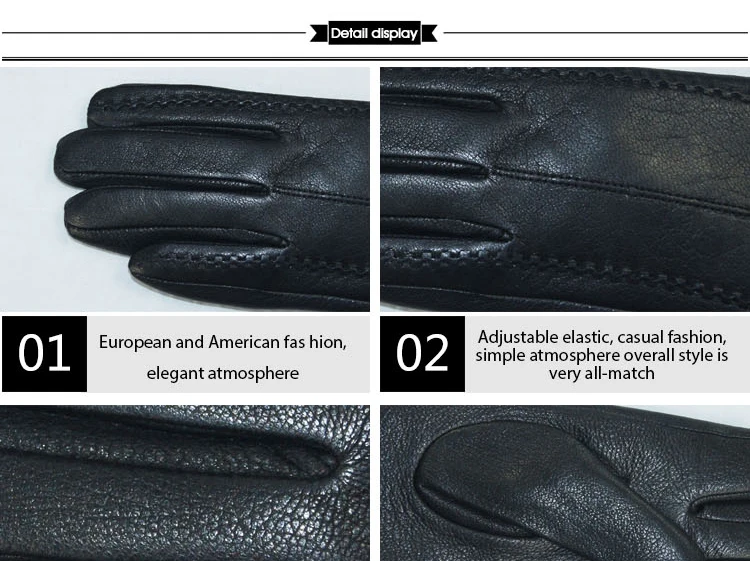 Новые черные утолщенные кожаные перчатки с бантом женские перчатки из натуральной кожи зимние осенние дамские модные брендовые теплые кожаные перчатки fv04