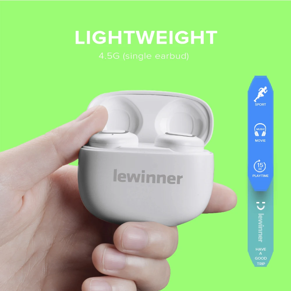 Lewinner V09 Bluetooth наушники Беспроводной TWS вкладыши 500 мАч Зарядное устройство для