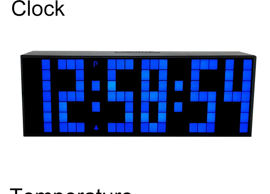 KOSDA большие цифровые будильники с термометром и обратным отсчетом даты, Многофункциональные цифровые часы, светильник для пробуждения в спальне