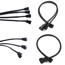 Отклонения в размерах на 1-2/3/4 подъездных путей разветвитель черного цвета с длинными рукавами 27 см Удлинительный кабель Разъем 4Pin PWM удлинители 4 Pin Pwm кабель вентилятора