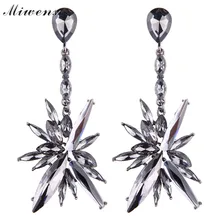 Бренд miwens, акриловые женские серьги-гвоздики с полным кристаллом, модные, высококачественные, элегантные, Необычные геометрические серьги для подарка 7420