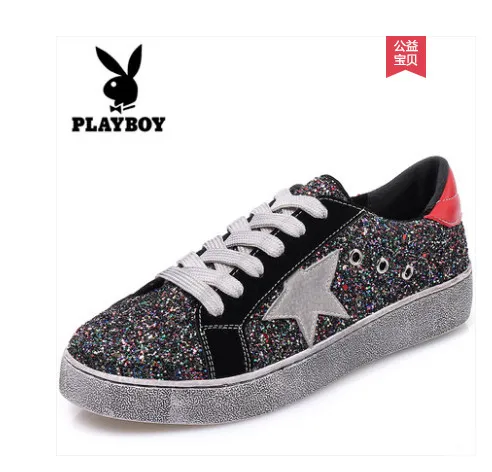 

Playboy shoes women's flat sports shoes women's sequins wild casual shoes female Korean version of the stars small dirty shoes