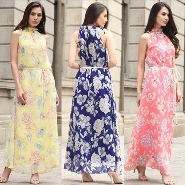Fuerjia brand explosion models 2017 halter Neck Chiffon