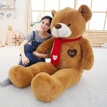 Soft Bigs Teddy Bears Stuffed Animal Plush Toy With Scarf 80cm100cm Cute Large Bears For Kids Giant Pillow Dolls Girlfriend Gift