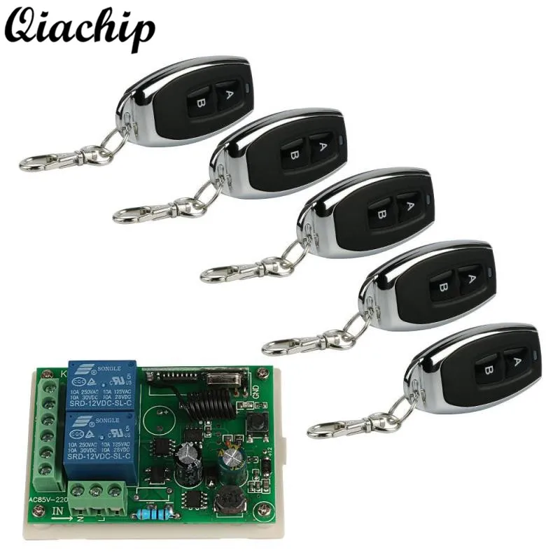 

QIACHIP 433 MHz Remote Control Switch 2CH Code 1527 Transmitter Remote Control Switch RF Relay Receiver Garage Door Opener Z50