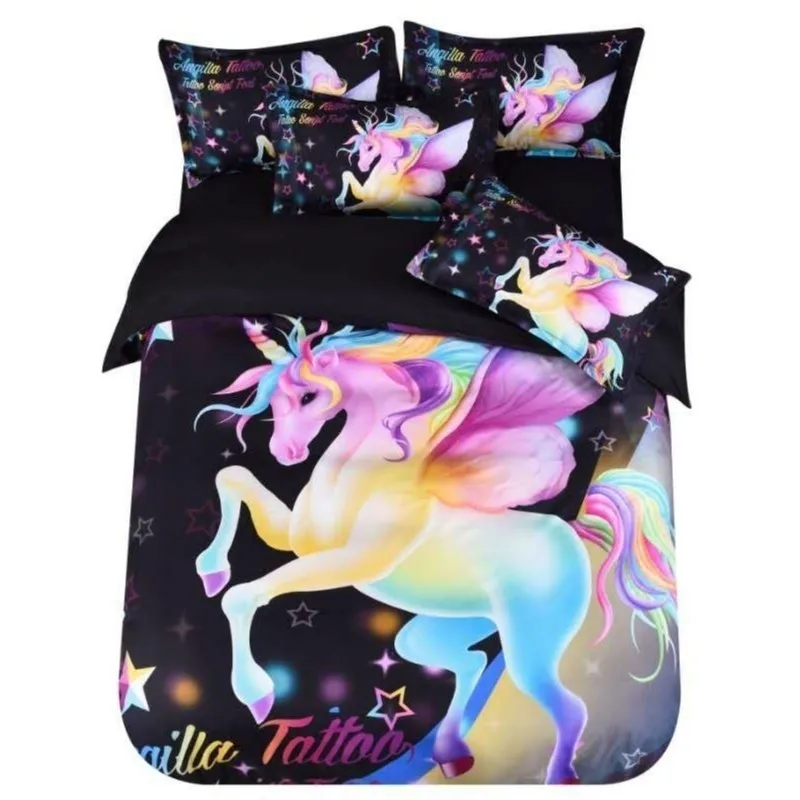 

2/3Pcs Bedding Set Unicorn Duvet Cover Pillowcase Bedding New 3D Cat Printing Bedclothes Bedding Decor Comfortable Bedding Sets