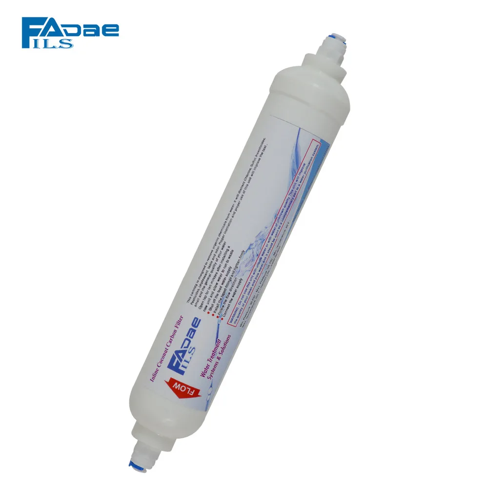 refrigerator/ro water post filter, 10" L x 2" OD,Inline coconut