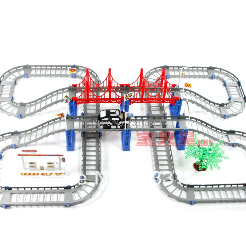 In Stock Christmas novelty Rail car double layer car electric train track toy child O 121in